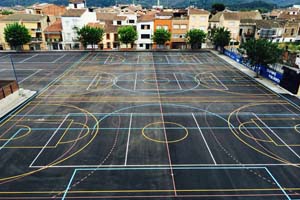 Pintado de pistas polideportiva La Salle de Sant Celoni